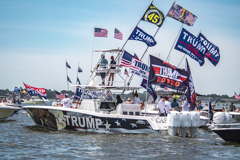 Many Trump Supporters Gathered For Florida Memorial Day Boat Parade